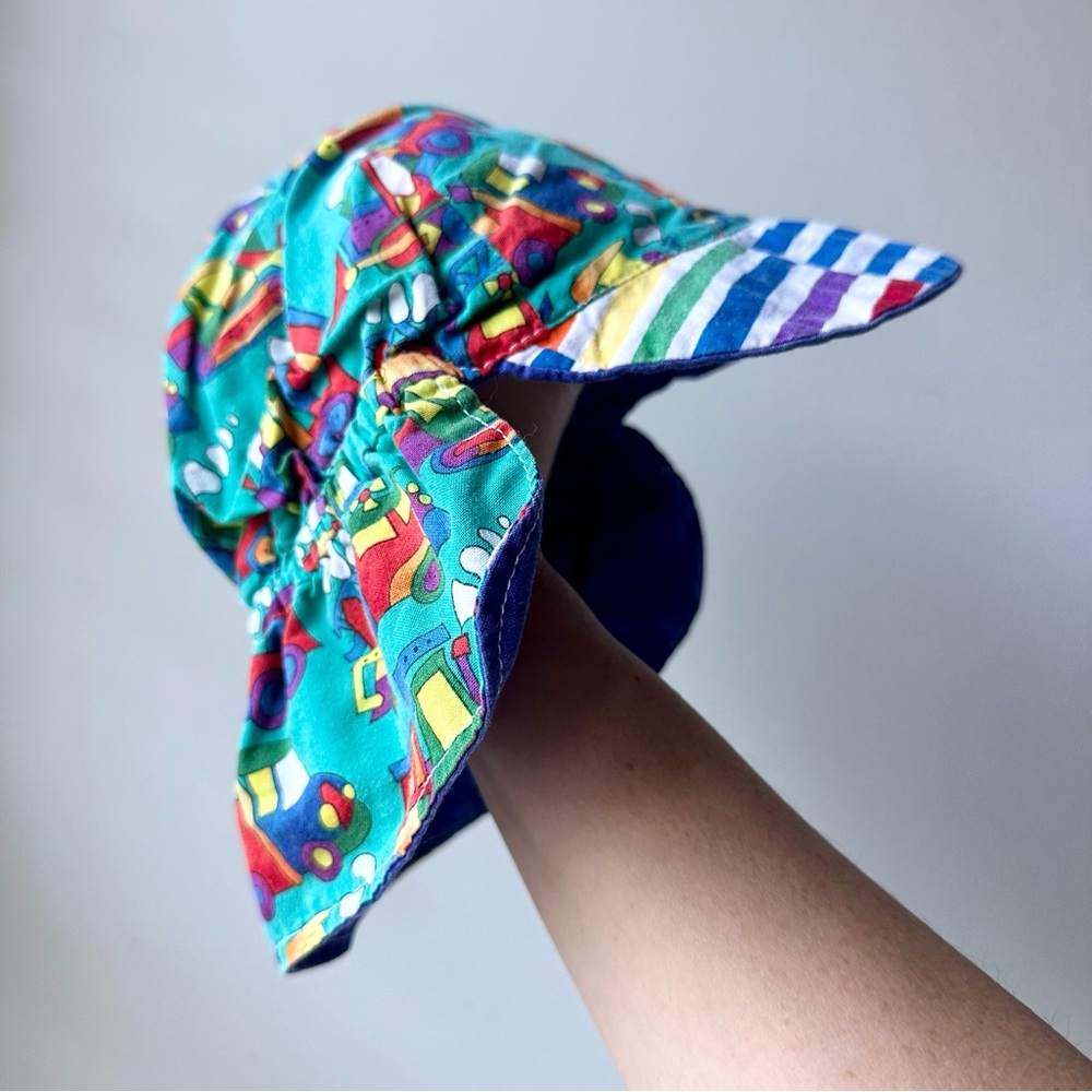 Handmade Transportation Print Sun Hat